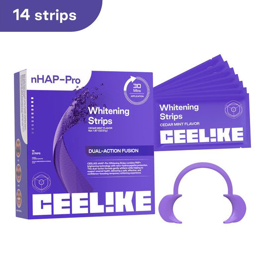 CEELIKE Purple Whitening Strips, Teeth Whitening Strips with Color Correction, Purple Tone Stain Treatment, Dual Action Brightening & Shade Correction